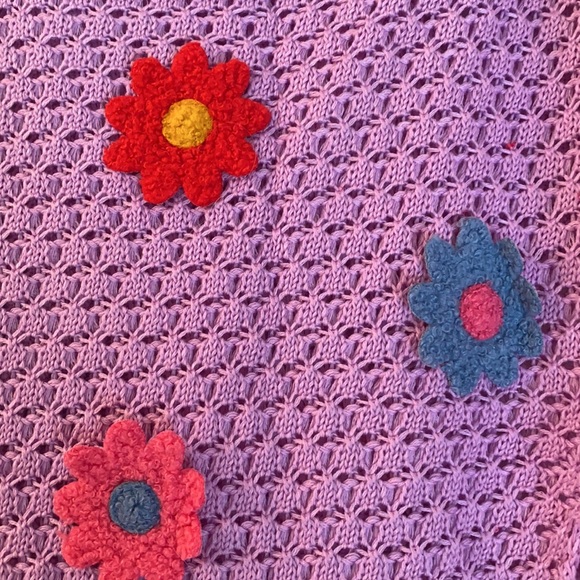 Lavender crochet flower shirt/top set - Picture 3 of 7